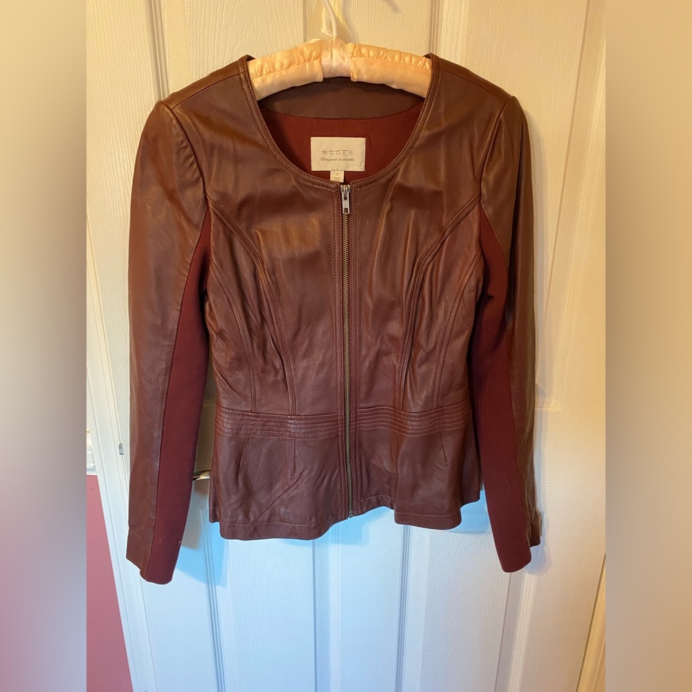 Hinge Brown Leather Jacket